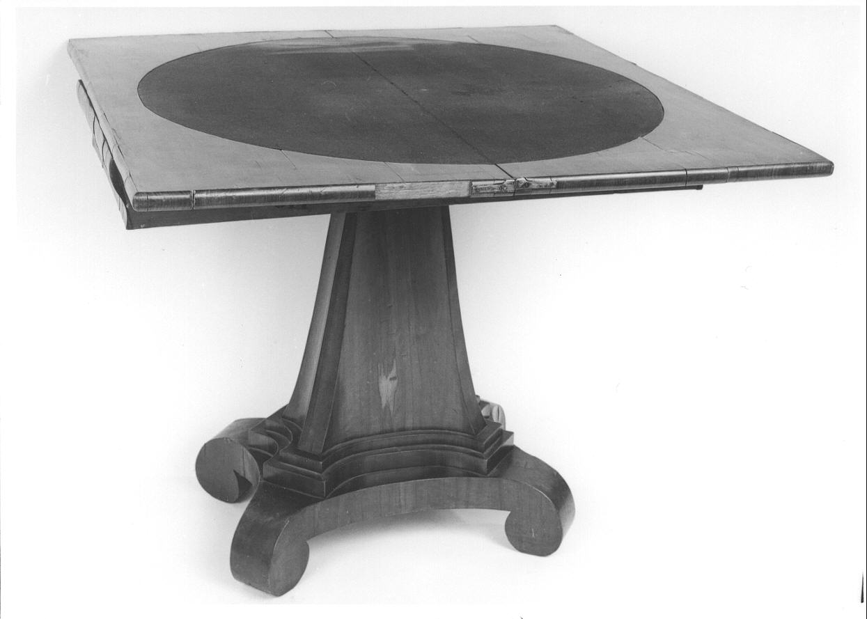 tavolo da gioco, opera isolata - bottega piemontese (metà sec. XIX)