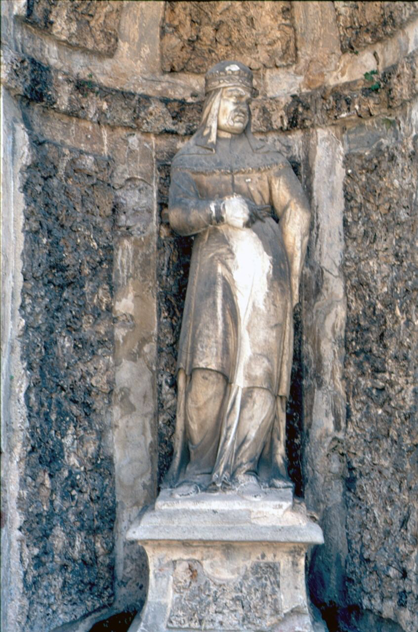 figura maschile (statua, elemento d'insieme) - ambito piemontese (sec. XVII)