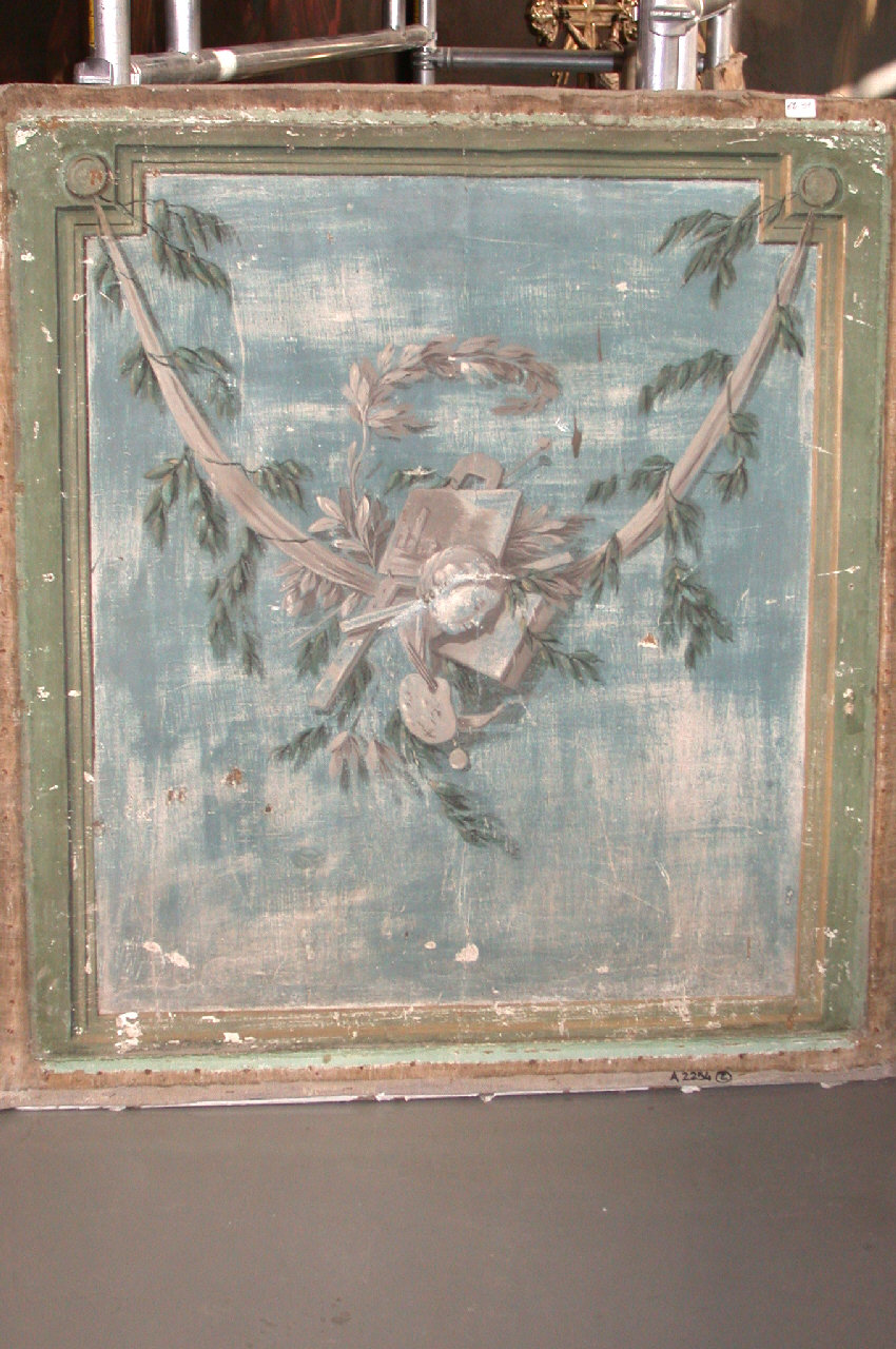 allegoria delle Arti Figurative (sovrapporta, elemento d'insieme) - ambito piemontese (ultimo quarto sec. XVIII)