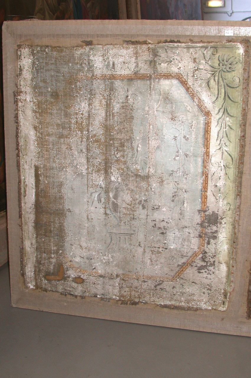 vaso con fiori (sovrapporta, elemento d'insieme) - ambito piemontese (ultimo quarto sec. XVIII)