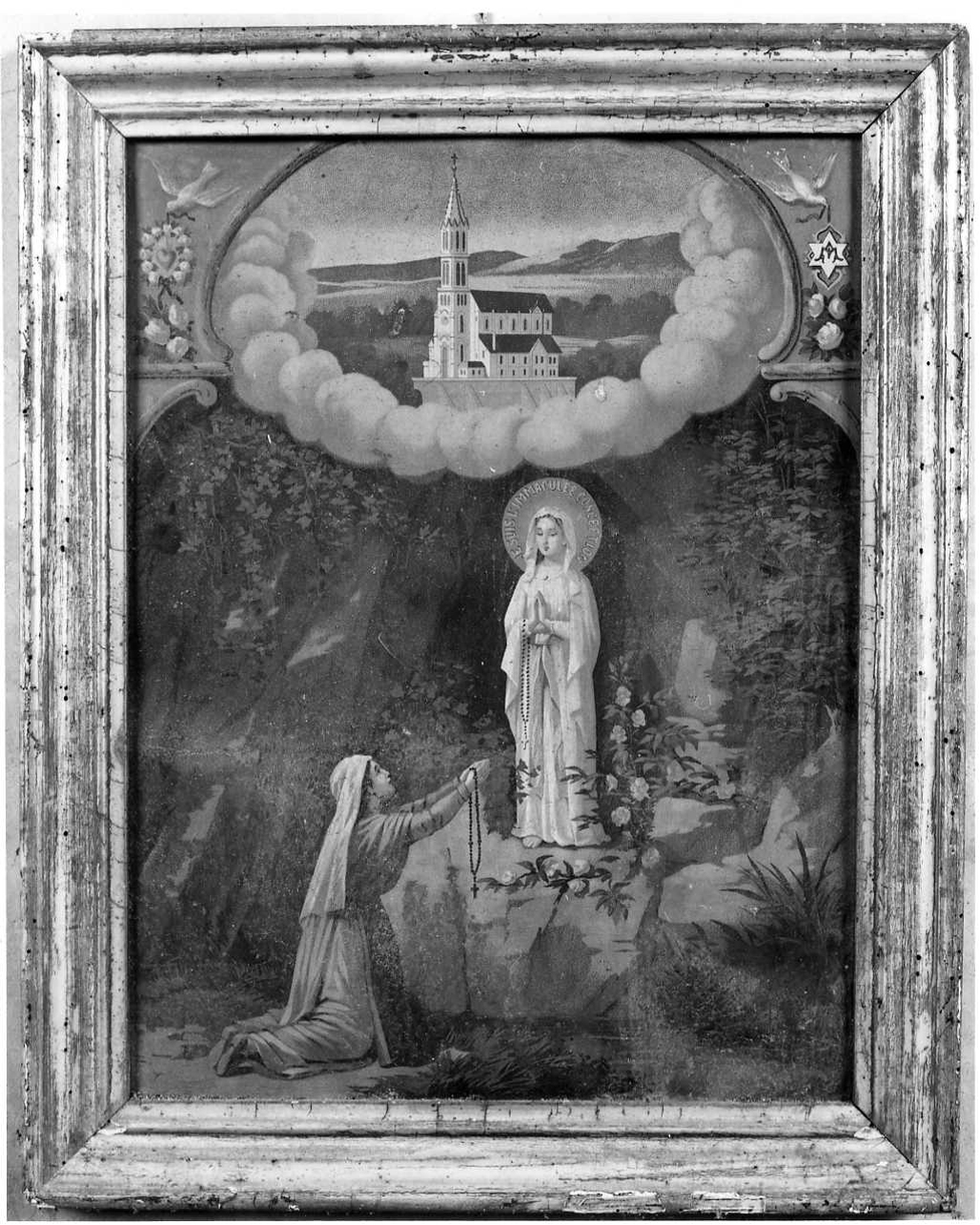 apparizione della Madonna a Lourdes (dipinto, opera isolata) - ambito astigiano (prima metà sec. XX)