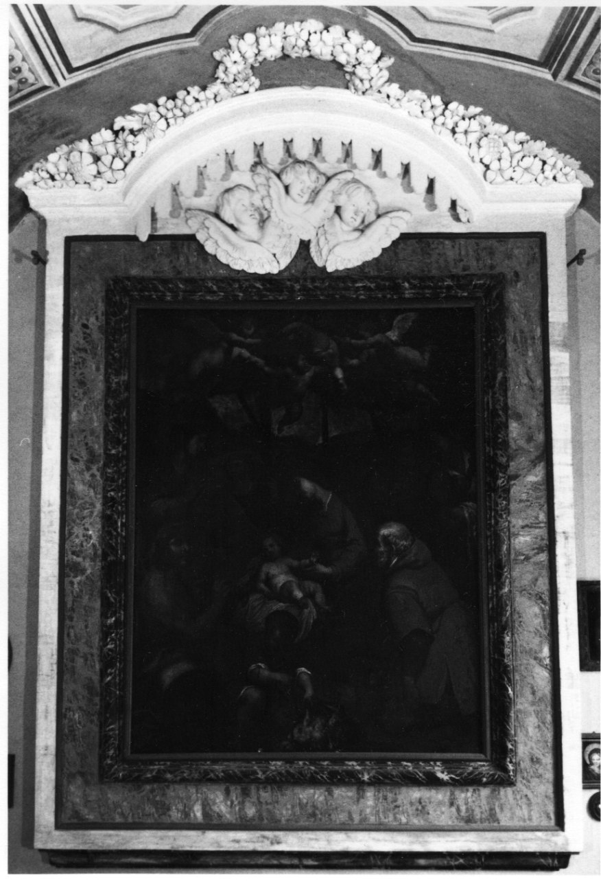 motivi decorativi a festoni con cherubini (cornice architettonica, opera isolata) - ambito piemontese (seconda metà sec. XIX)