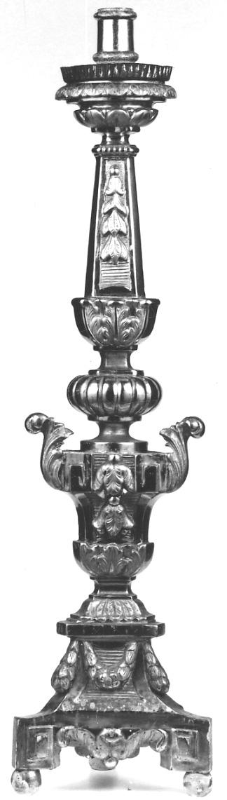 candeliere d'altare, serie di Prinotti Ditta (bottega) (prima metà sec. XIX)