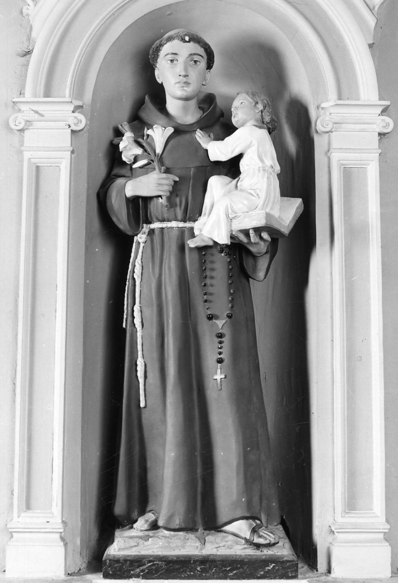 Sant'Antonio da Padova con il bambino (statua, opera isolata) - ambito piemontese (prima metà sec. XX)