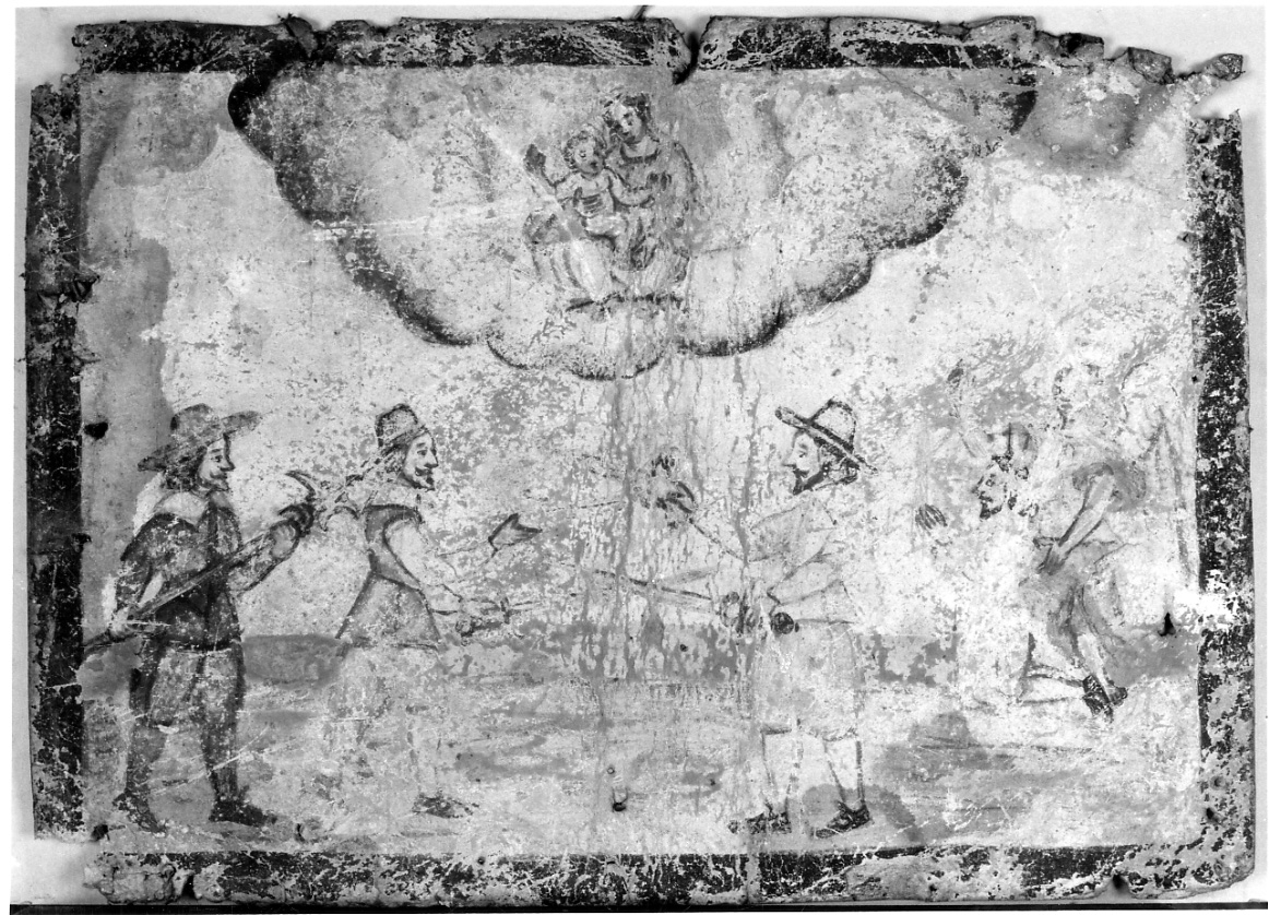 Madonna con Bambino interviene in un duello (ex voto, opera isolata) - ambito piemontese (sec. XVII)
