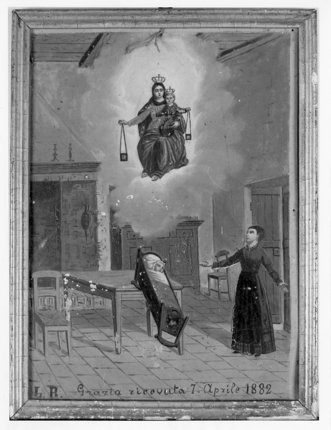 Madonna del Carmelo interviene in un incidente (ex voto, opera isolata) - ambito piemontese (ultimo quarto sec. XIX)