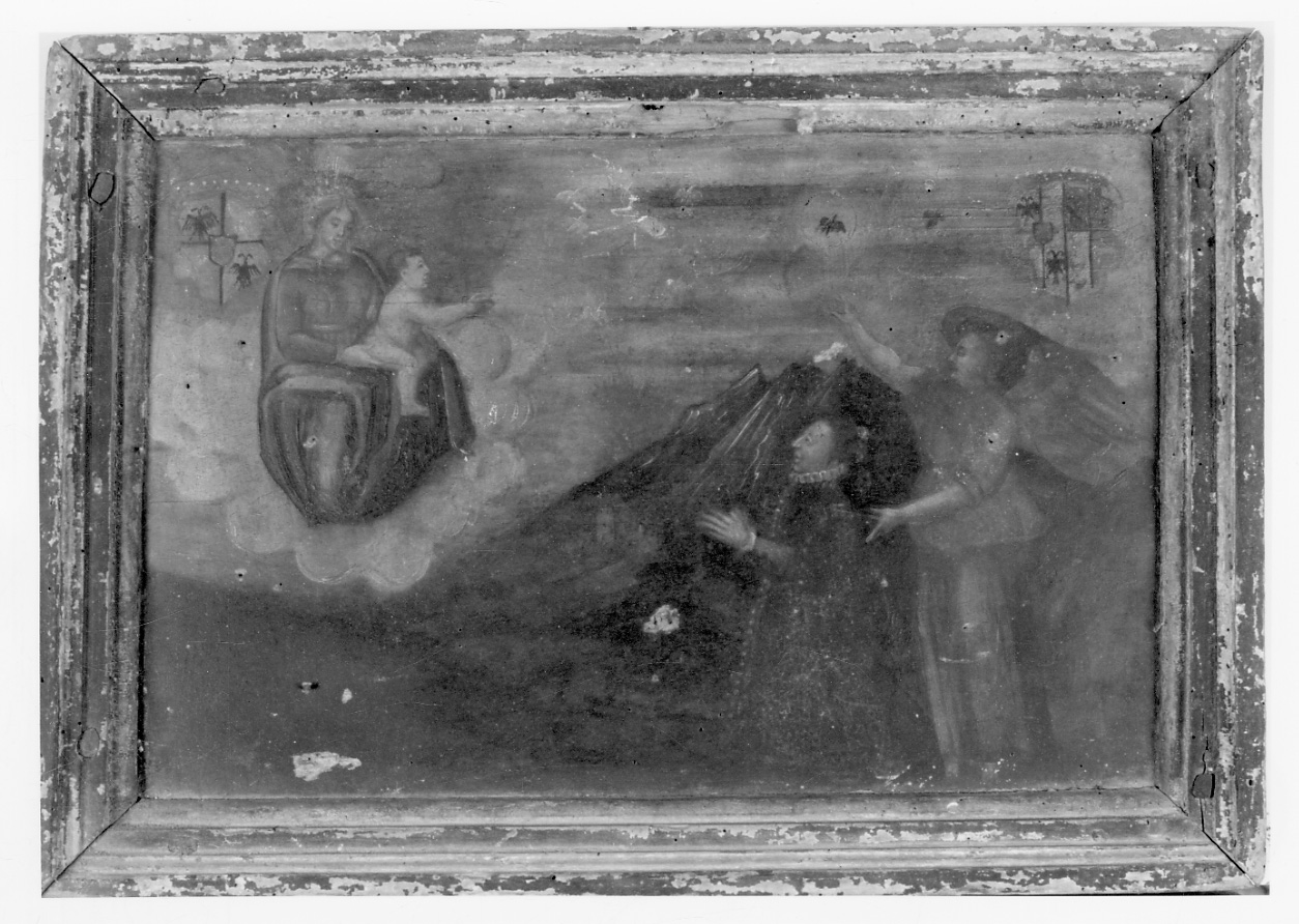 Madonna con Bambino e angelo intercedono per devota (ex voto, opera isolata) - ambito piemontese (sec. XVIII)