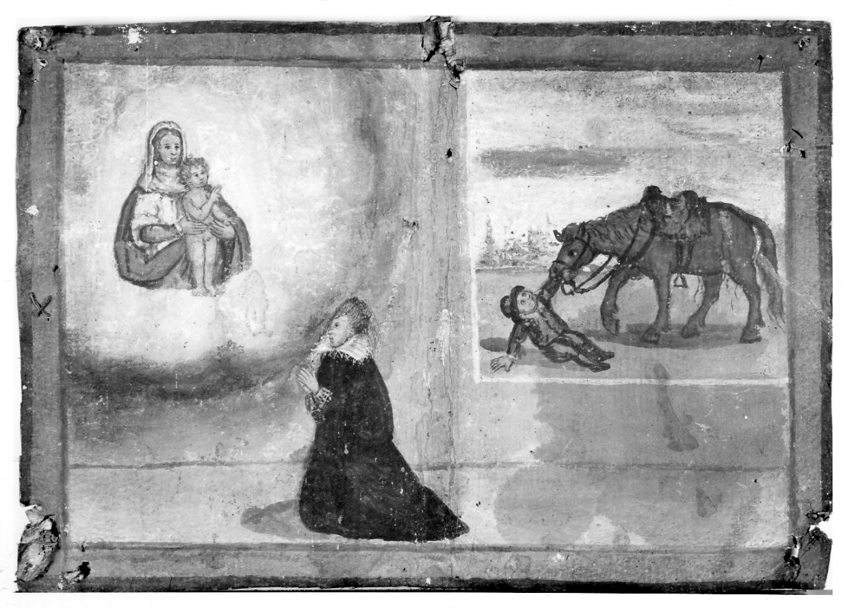 Madonna del Carmelo interviene in un incidente (ex voto, opera isolata) - ambito piemontese (seconda metà sec. XVI)