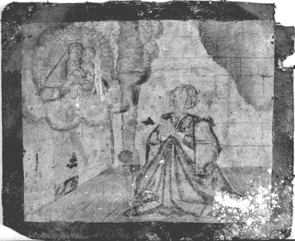 Madonna con Bambino intercede per devota (ex voto, opera isolata) - ambito piemontese (sec. XVII)