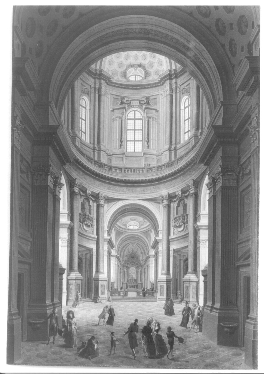 veduta dell'interno della basilica di Superga (dipinto, opera isolata) di Bagnasacco Giovanni Battista (fine sec. XVIII)