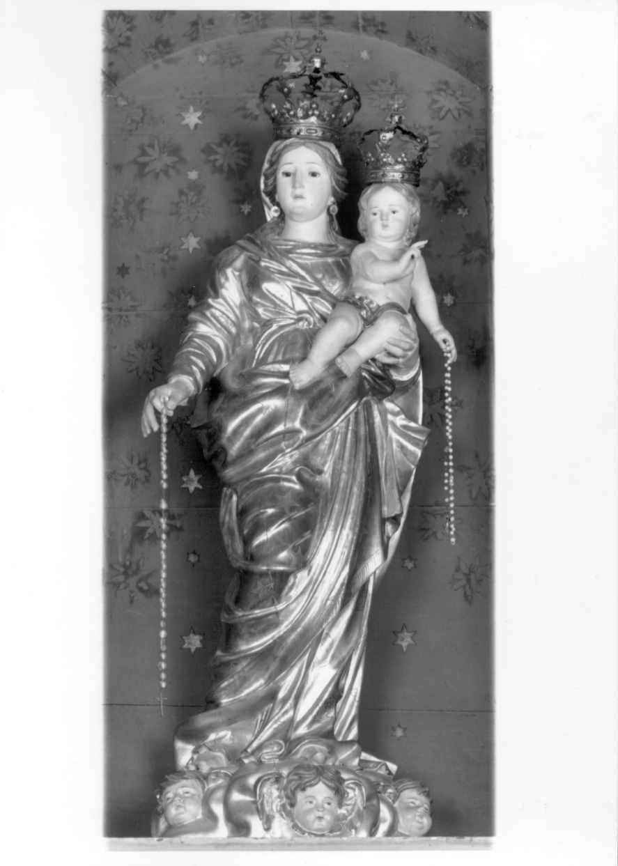 MADONNA DEL ROSARIO (statua, opera isolata) - bottega piemontese (prima metà sec. XVIII)