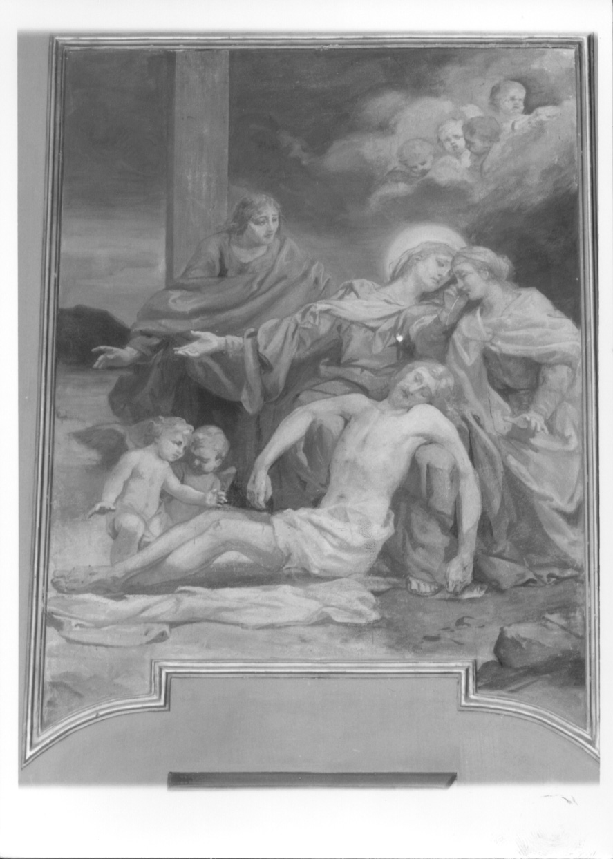 COMPIANTO SUL CRISTO MORTO (dipinto, opera isolata) di Emina Vincenzo, Morgari Luigi (primo quarto, primo quarto sec. XIX, sec. XX)