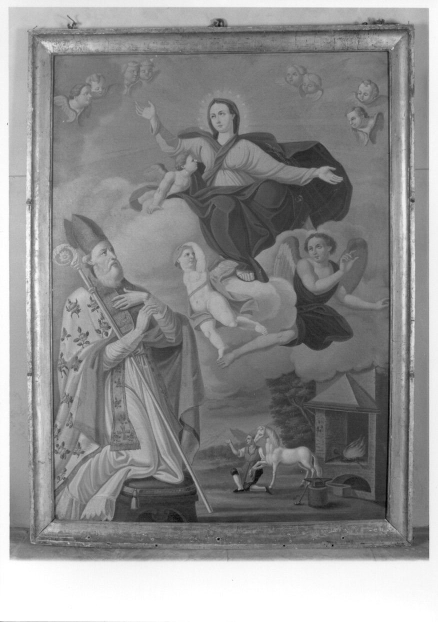 Madonna Assunta con Sant'Eligio (dipinto, opera isolata) - ambito cuneese (metà sec. XIX)