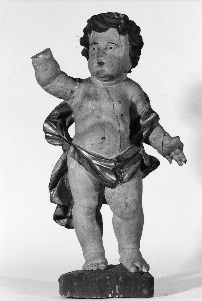 PUTTO (candelabro - a statua, serie) - ambito piemontese (prima metà sec. XVIII)