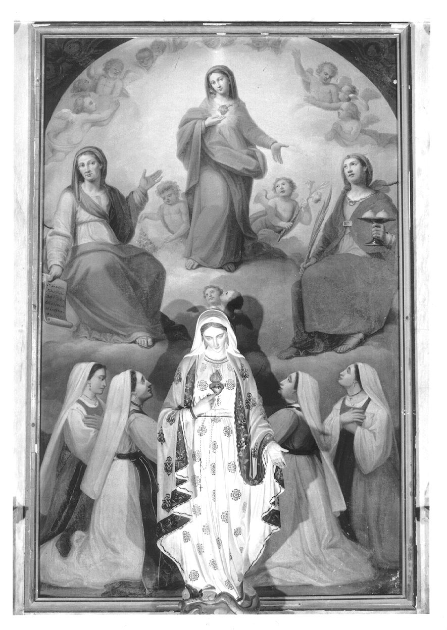 Madonna Addolorata con Sant'Anna, Sant'Agata e Umiliate (dipinto, opera isolata) - ambito piemontese (metà sec. XIX)