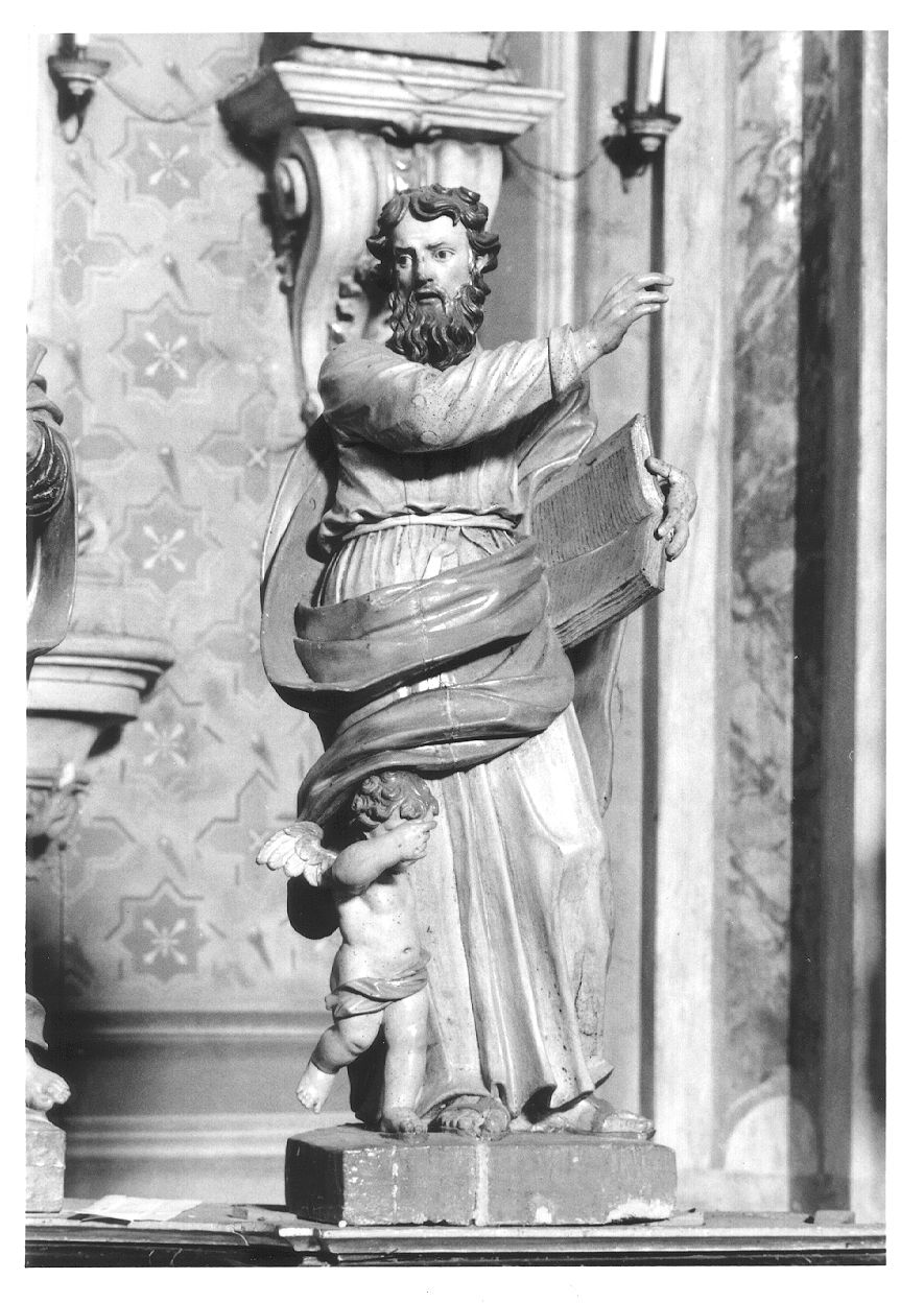 SAN MATTEO EVANGELISTA (statua, serie) - Bottega di G.B. Bernero (seconda metà sec. XVIII)