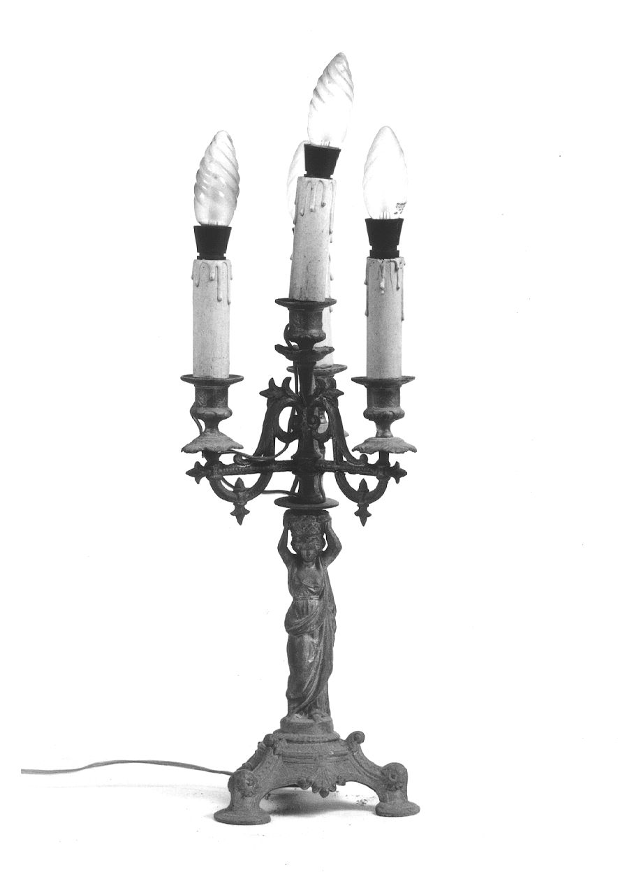 FIGURA FEMMINILE (candelabro, opera isolata) - produzione piemontese (fine/inizio secc. XIX/ XX)