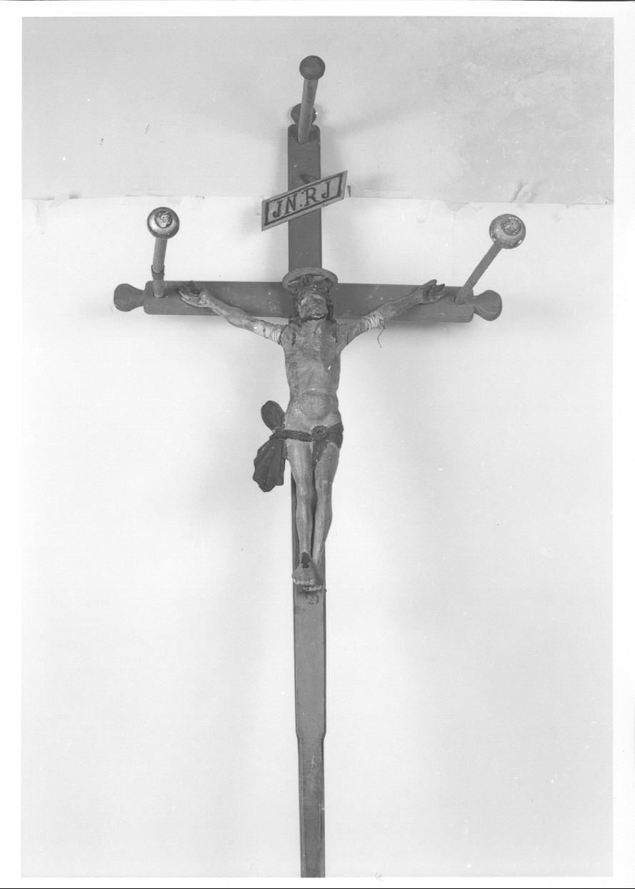 Cristo crocifisso (croce processionale, opera isolata) - ambito franco-piemontese (fine/inizio secc. XVII/ XVIII)