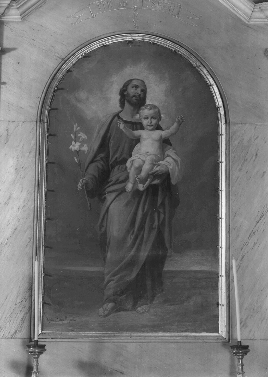 San Giuseppe, San Giuseppe e Gesù Bambino (dipinto, opera isolata) di Morgari Rodolfo - ambito piemontese (fine sec. XIX)