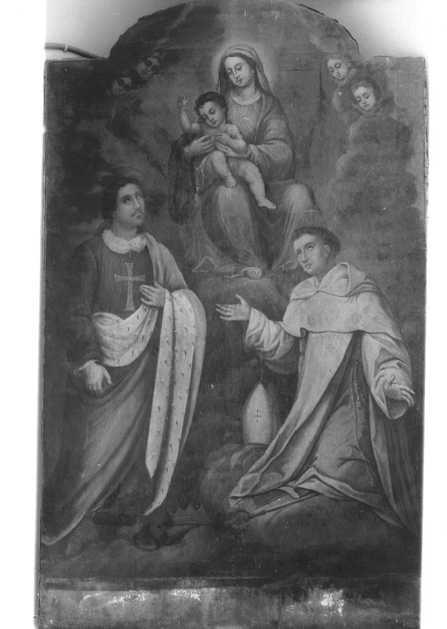 Madonna con Bambino, San Ludovico da Tolosa e San Bonaventura (dipinto, opera isolata) - ambito piemontese (?) (seconda metà sec. XIX)