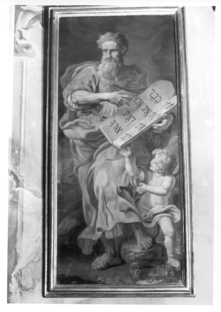 Mosè con le tavole della legge (dipinto, opera isolata) di Zanatta Giuseppe (attribuito) (seconda metà sec. XVII)