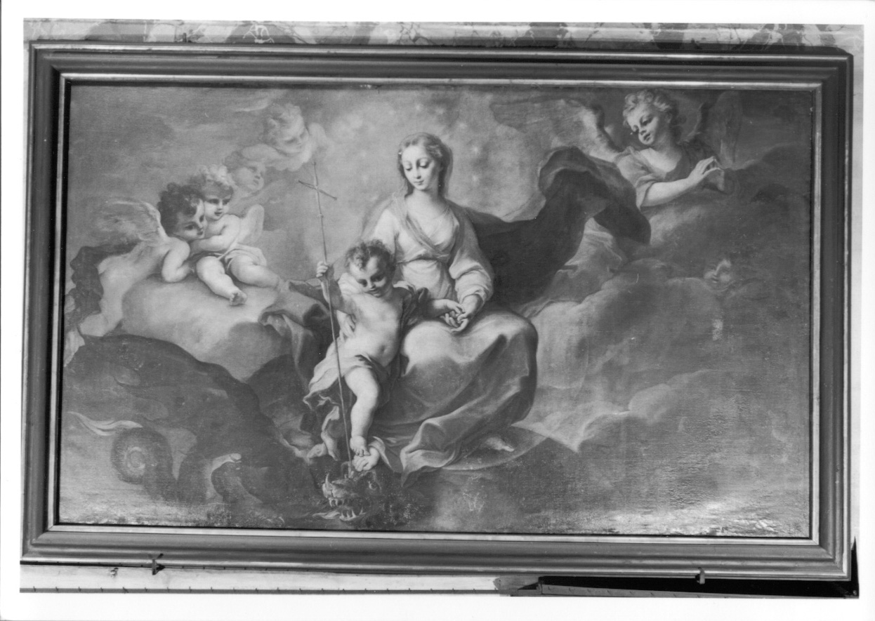 Madonna con Bambino che combatte il drago (dipinto, ciclo) di Legnani Stefano Maria detto Legnanino (inizio sec. XVIII)