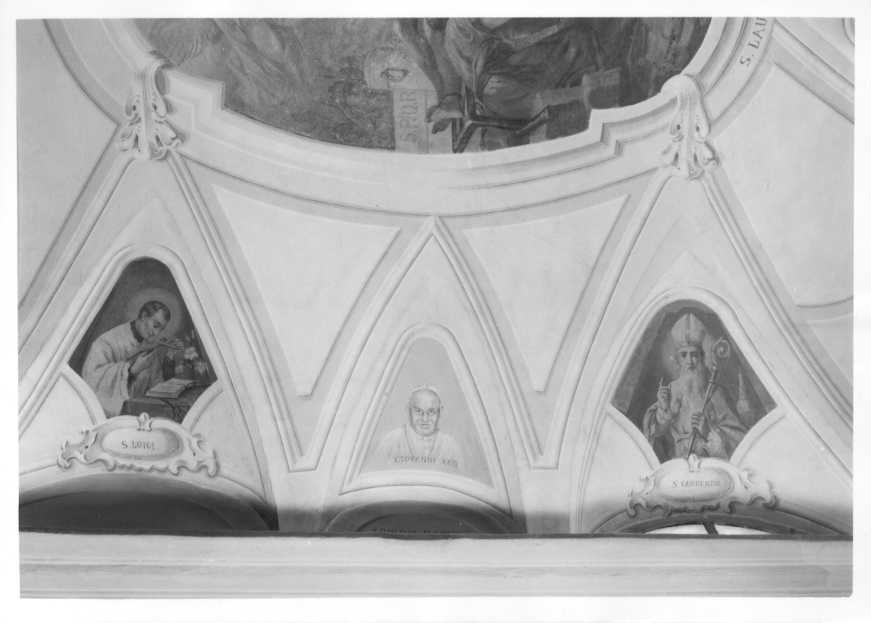 San Gaudenzio (dipinto, elemento d'insieme) di Baranzelli Carlo, Violini Enrico (prima metà sec. XX)