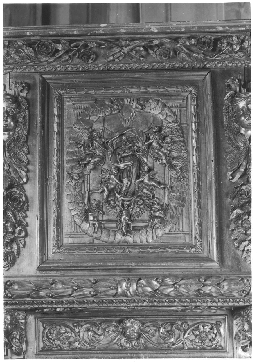 assunzione della Madonna (decorazione a intaglio) di Termine Bartolomeo (attribuito) (seconda metà sec. XVII)
