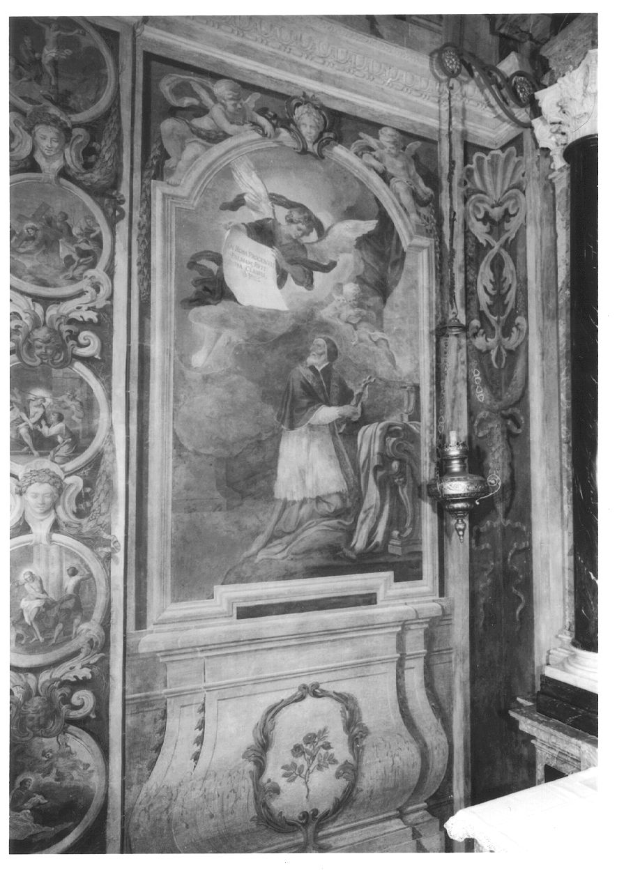 papa Pio V in adorazione del crocifisso (dipinto, ciclo) di Besozzi Giovanni Ambrogio (seconda metà sec. XVII)