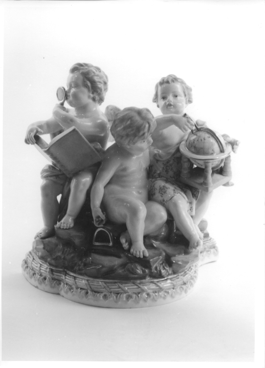La Geografia, allegoria della Geografia e della Geodesia (gruppo scultoreo, opera isolata) - manifattura di Meissen (ultimo quarto sec. XIX)