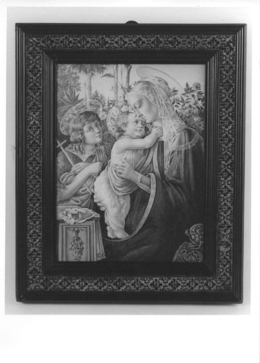 Madonna con Bambino e San Giovannino (dipinto, opera isolata) di Ginori Manifattura (seconda metà sec. XIX)
