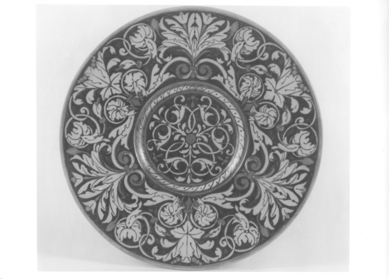 motivi decorativi vegetali stilizzati (piatto, opera isolata) di Ginori Manifattura (seconda metà sec. XIX)