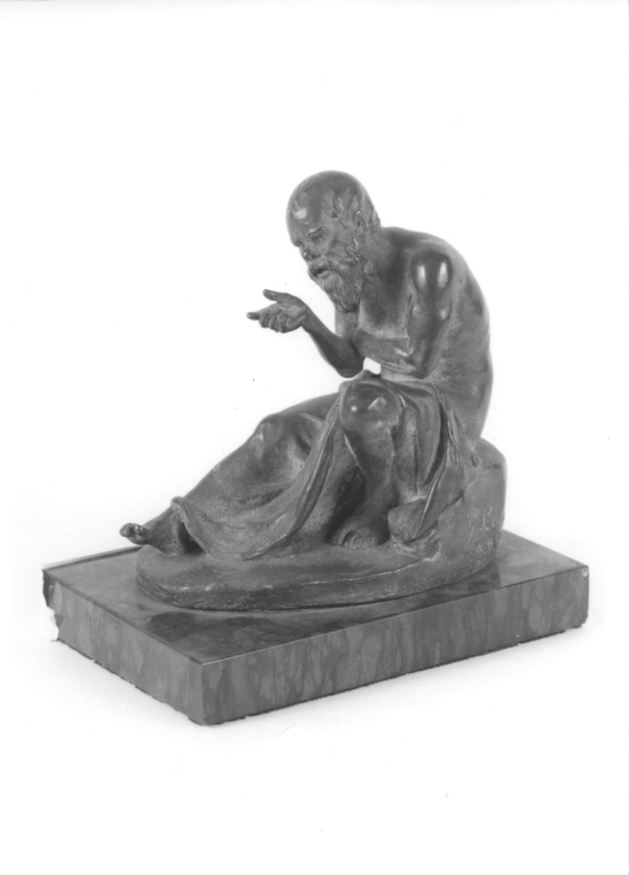 SOCRATE SEDUTO, figura maschile seduta (scultura, opera isolata) di Lund Georg (ultimo quarto sec. XIX)
