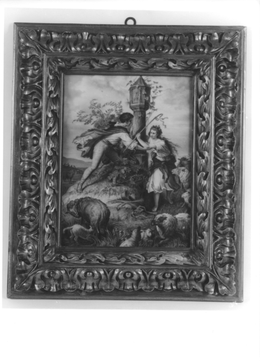 ESMERALDA, fanciulla e giovinetto con gregge (dipinto, opera isolata) - bottega tedesca (seconda metà sec. XIX)