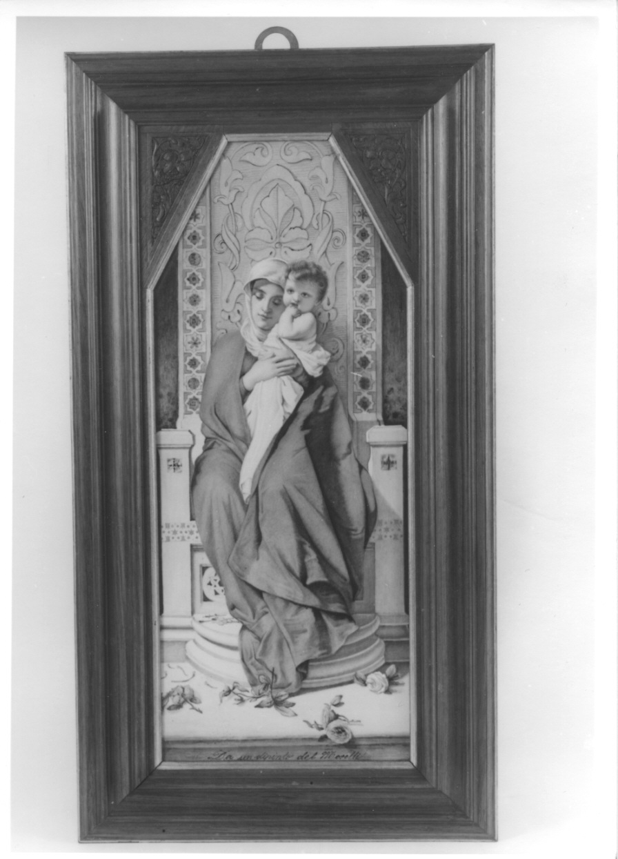 Madonna con Bambino in trono (dipinto, opera isolata) di Ginori Manifattura (seconda metà sec. XIX)