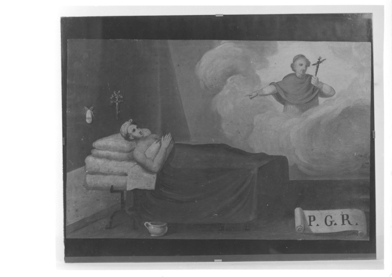 San Carlo Borromeo intercede per un infermo (ex voto, opera isolata) - ambito ossolano (seconda metà sec. XIX)