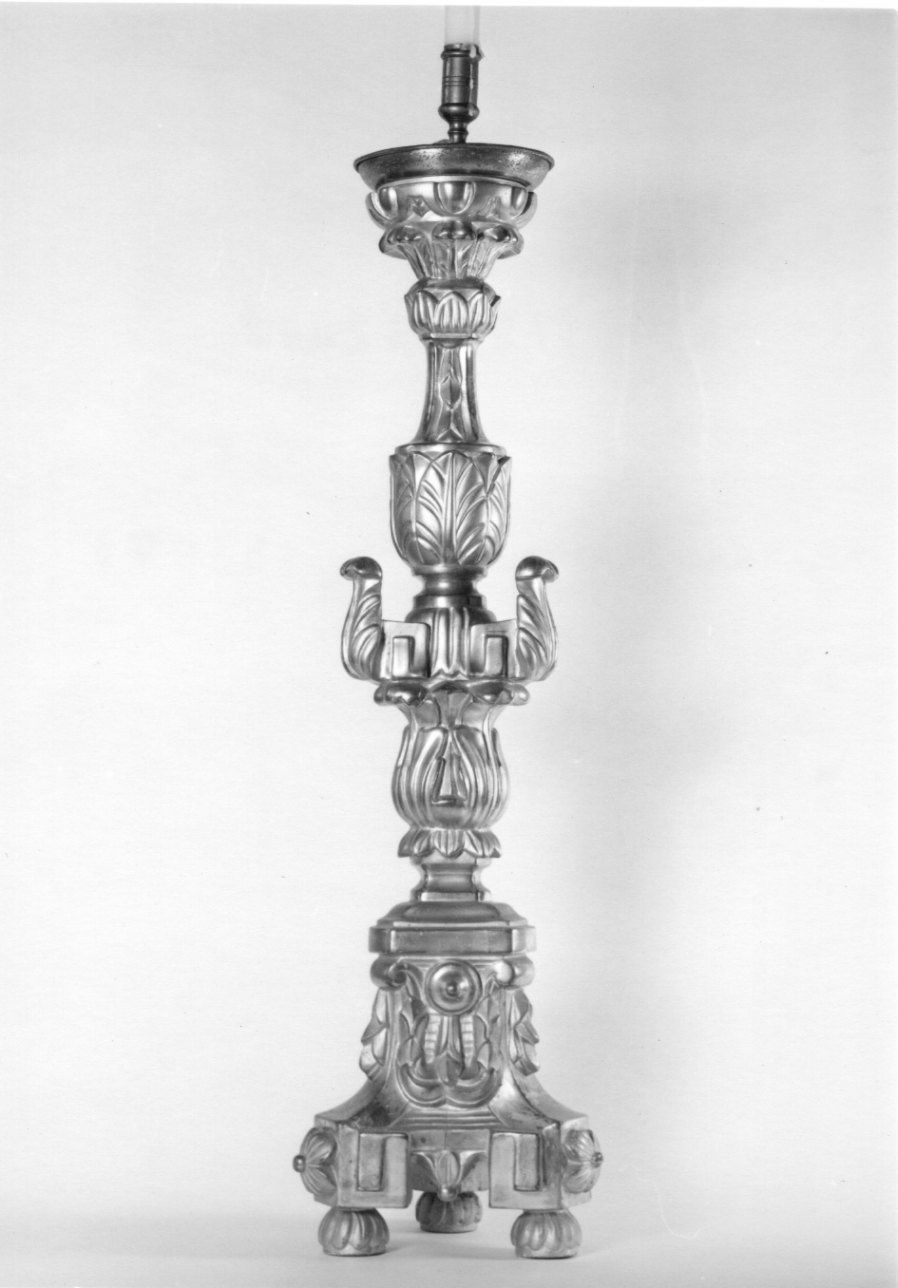 candeliere d'altare, serie - bottega piemontese (seconda metà sec. XIX)