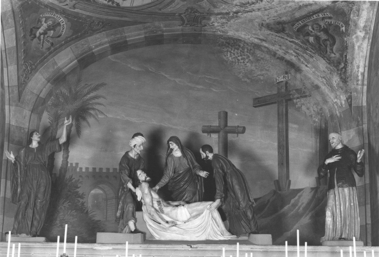 deposizione di Cristo nel sepolcro (gruppo scultoreo, opera isolata) - bottega della Val Camonica (primo quarto sec. XIX)