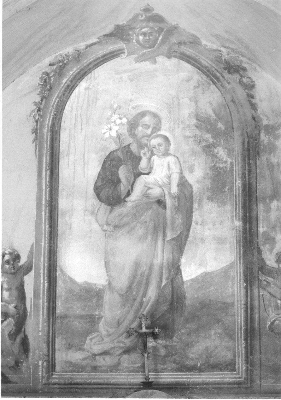 San Giuseppe e Gesù Bambino (dipinto, opera isolata) - ambito piemontese (metà sec. XIX)