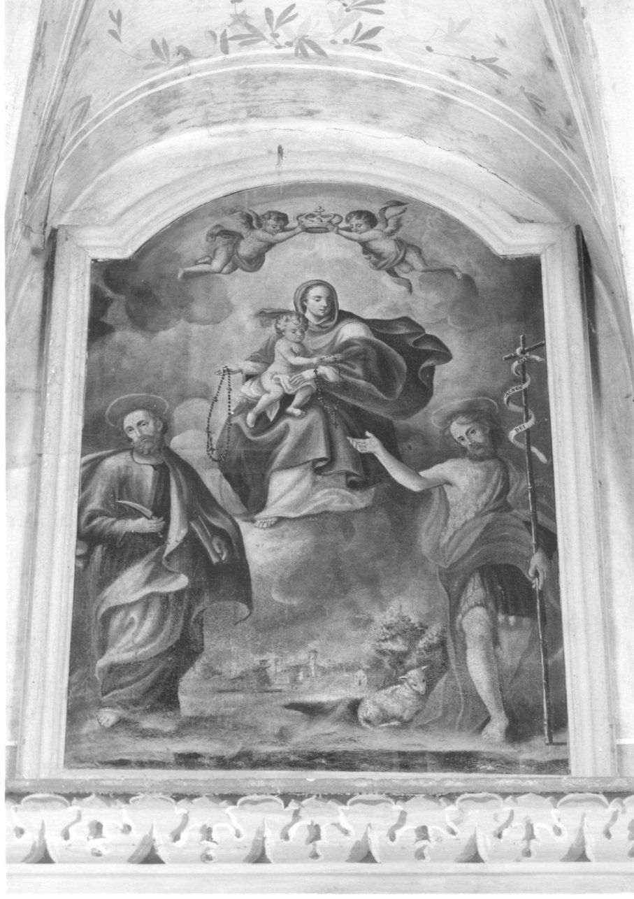 Madonna con Bambino, San Bartolomeo e San Giovanni Battista (dipinto, opera isolata) - ambito piemontese (prima metà sec. XVIII)