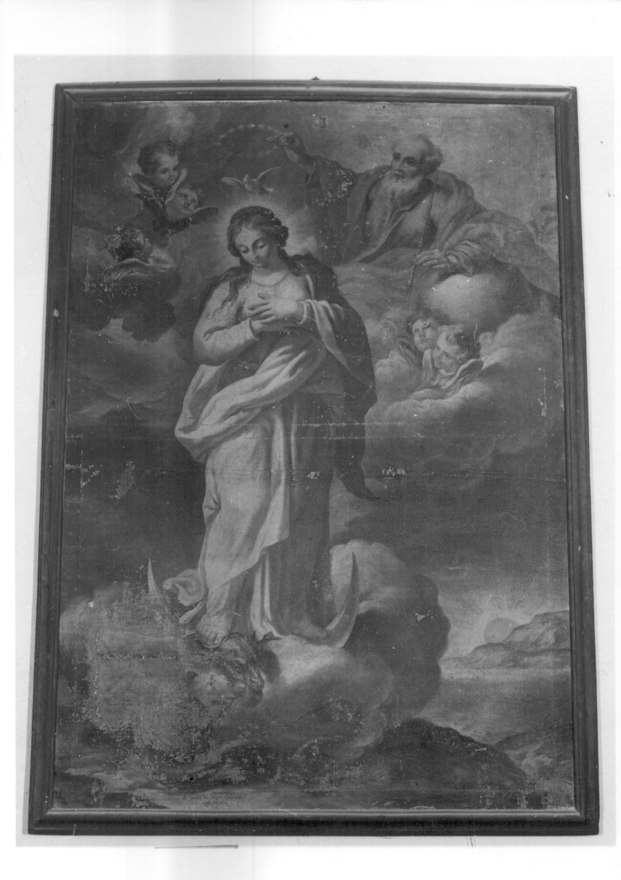 Immacolata Concezione e Dio Padre (dipinto, opera isolata) - ambito piemontese (fine sec. XVII)
