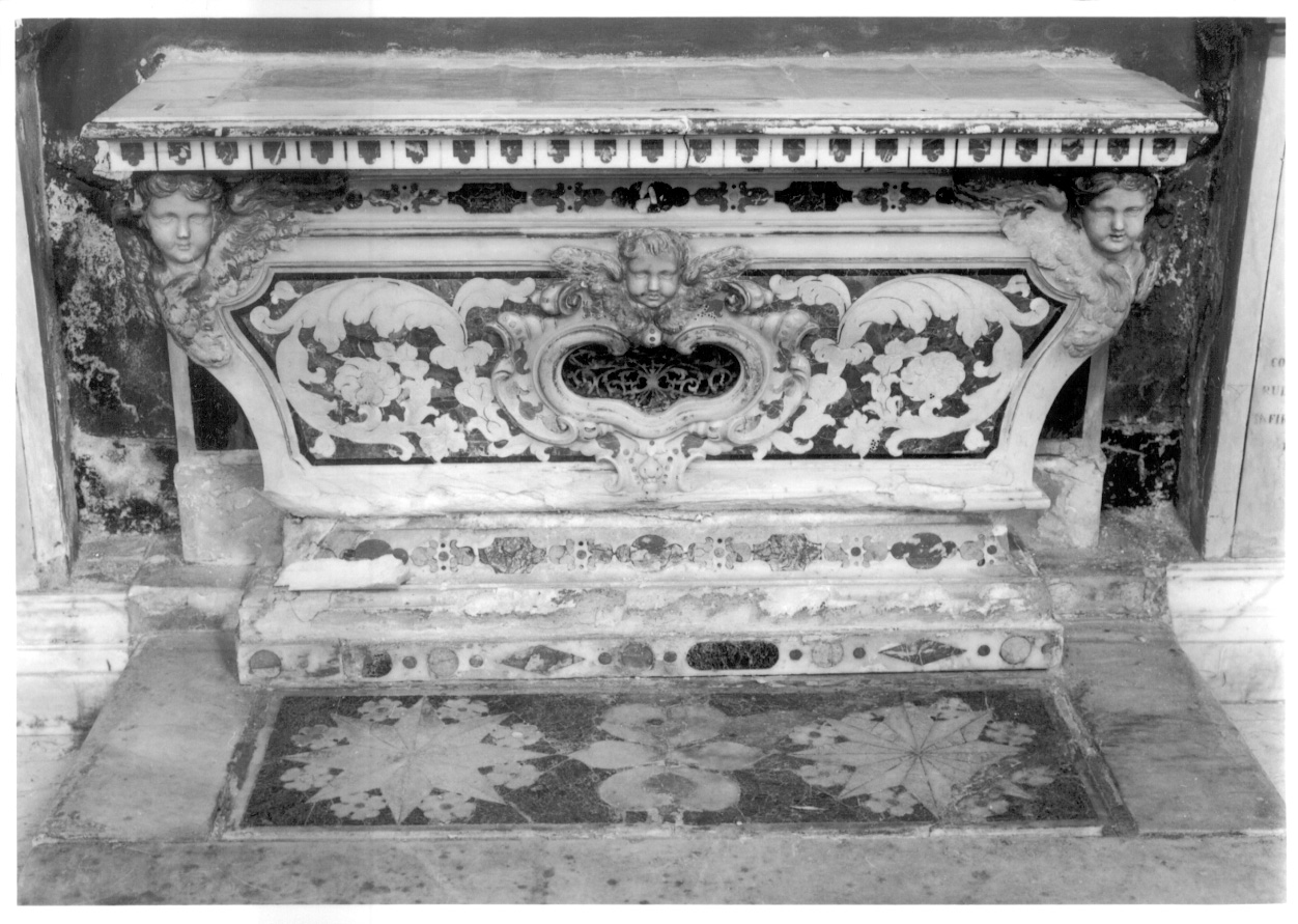 cherubini (mensa d'altare, opera isolata) di Salvi Giovanni Andrea - ambito genovese (secondo quarto sec. XVII)