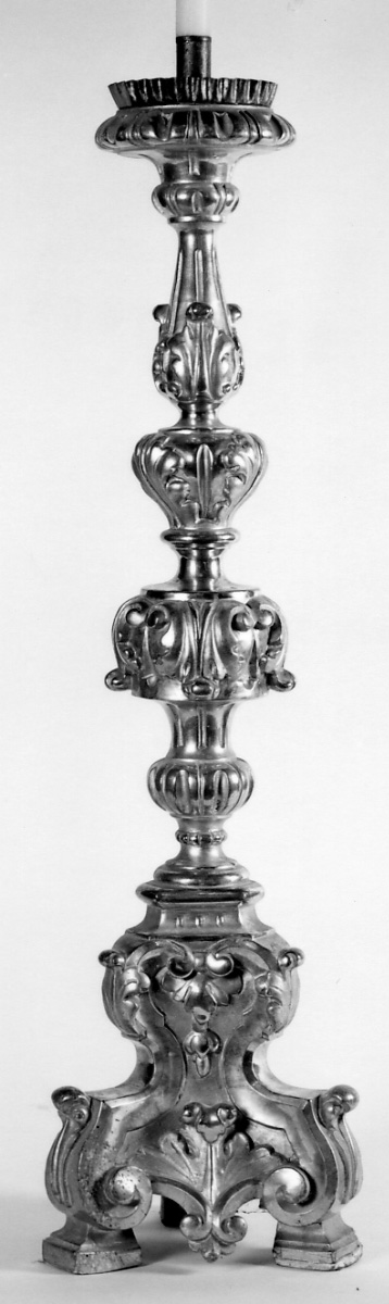 candeliere d'altare, serie - ambito piemontese (seconda metà sec. XIX)