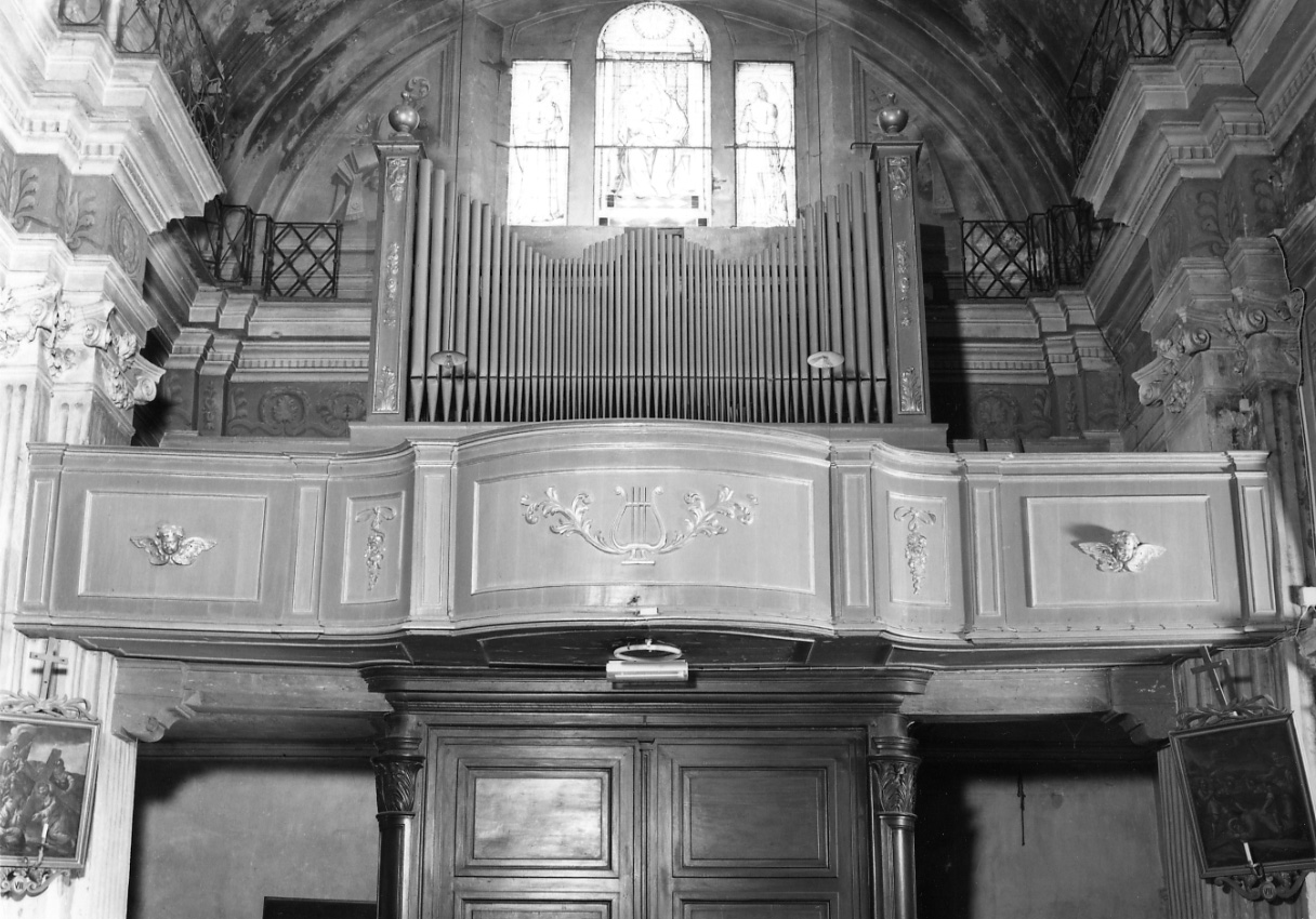 motivi decorativi vegetali con lira (tribuna d'organo, opera isolata) - ambito piemontese (seconda metà sec. XIX)