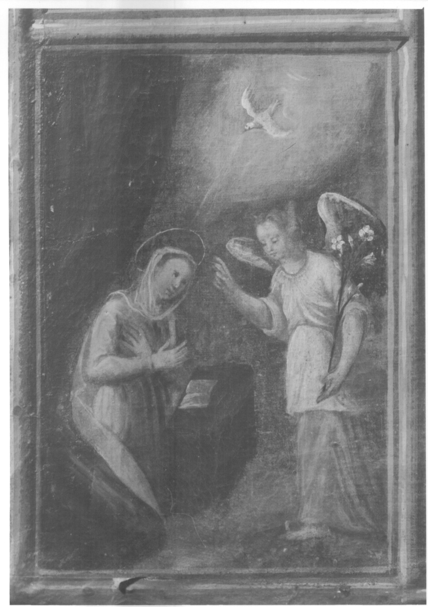 Annunciazione (dipinto, elemento d'insieme) di Caccia Guglielmo detto Moncalvo (bottega) (primo quarto sec. XVII)