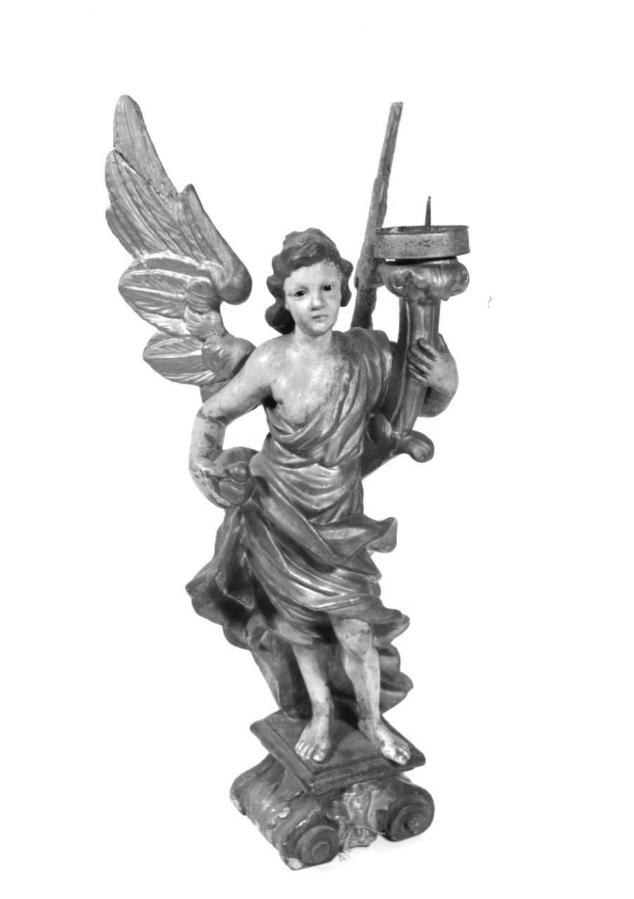 angelo reggicandelabro (candelabro, serie) - ambito piemontese (prima metà sec. XVIII)