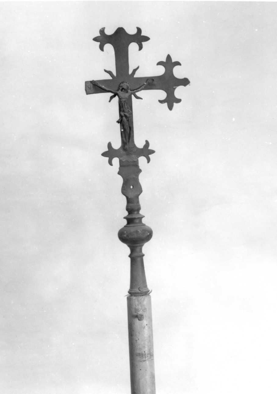 Cristo crocifisso dolente (croce processionale, opera isolata) - produzione piemontese (sec. XIX)