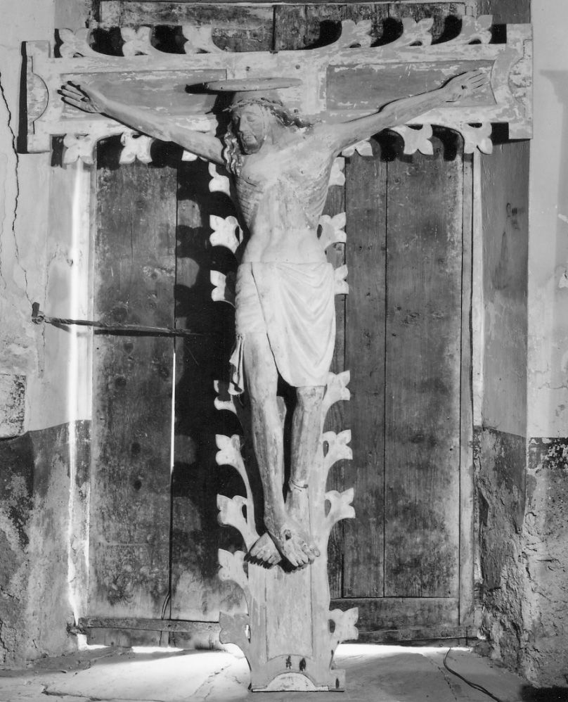 Cristo crocifisso dolente (crocifisso, opera isolata) - ambito valligiano, ambito francese (fine/inizio secc. XV/ XVI)