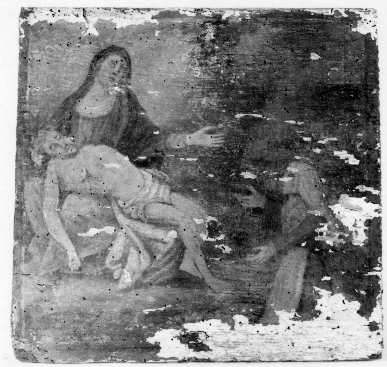 INTERCESSIONE DELLA VERGINE ADDOLORATA PER UNA DONNA IN PREGHIERA (ex voto, opera isolata) - ambito piemontese (seconda metà sec. XVIII)