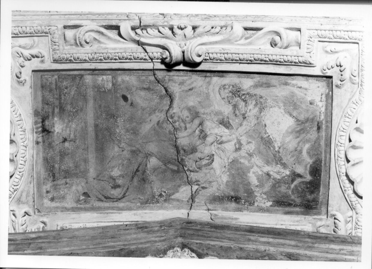 APPARIZIONE DELLA MADONNA CON BAMBINO A SANT'ANTONIO DA PADOVA (dipinto, elemento d'insieme) - bottega piemontese (secondo quarto sec. XVII)